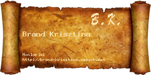 Brand Krisztina névjegykártya