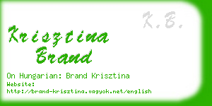 krisztina brand business card